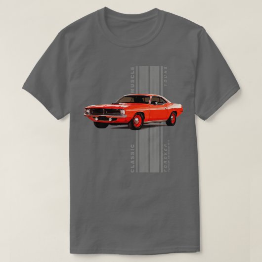 Plymouth Barracuda Classic American Muscle's Vinta T-shirt (Design voorkant)