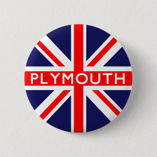 Plymouth : Britse vlag Ronde Button 5,7 Cm