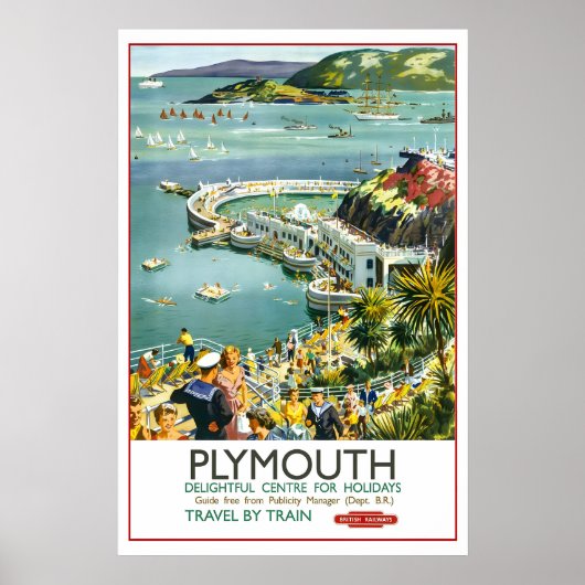 Plymouth Devon VK Groot-Brittannië Reisgids uit he Poster (Voorkant)