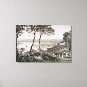 Plymouth Dock van Mount Edgecombe, van 'Cooke's' Canvas Afdruk