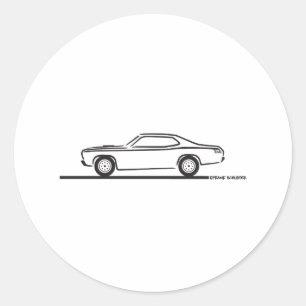 Plymouth Duster 1971 Ronde Sticker