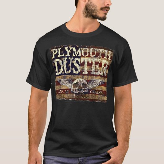 Plymouth Duster Against Eroded Flag - Skull n Wing T-shirt (Voorkant)