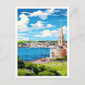 Plymouth Engeland Vintage Travel Illustratie Briefkaart (Voorkant)