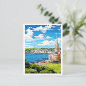 Plymouth Engeland Vintage Travel Illustratie Briefkaart (Staand voorkant)