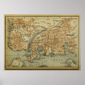  Plymouth England Map (1901) Poster (Voorkant)