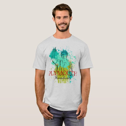 Plymouth Forefathers Splatter T-shirt (Voorkant volledig)