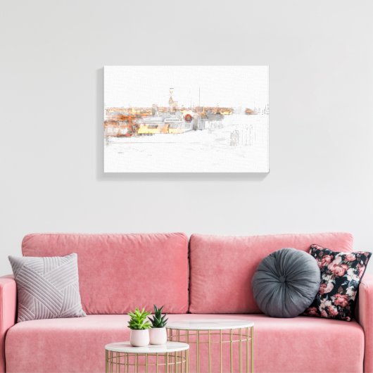 Plymouth Harbour Canvas Print (Insitu (Woonkamer))