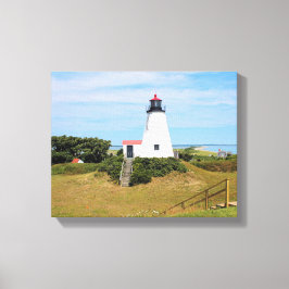 Plymouth Lighthouse, "de Gurnet" Massachusetts Canvas Afdruk