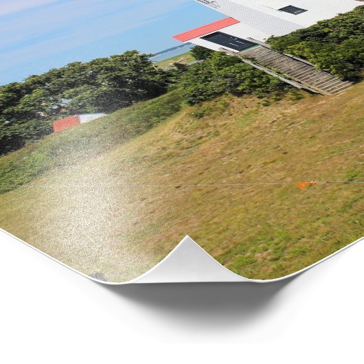 Plymouth Lighthouse, "de Gurnet" Massachusetts Foto Afdruk (Hoek)