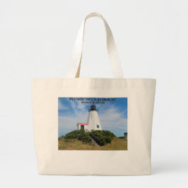 Plymouth Lighthouse, "de Gurnet" Massachusetts Grote Tote Bag