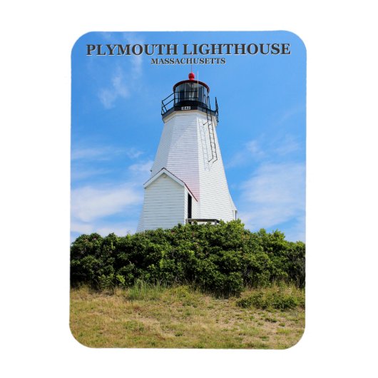 Plymouth Lighthouse, "de Gurnet" Massachusetts Magneet (Verticaal)