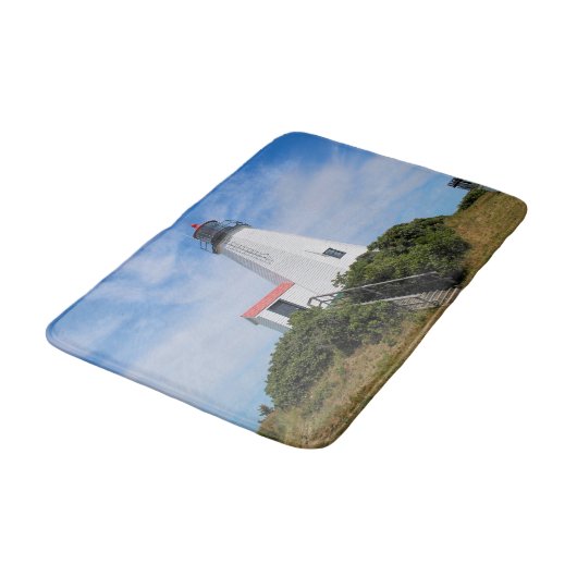 Plymouth Lighthouse, Massachusetts Large Bath Mat (Gekanteld)