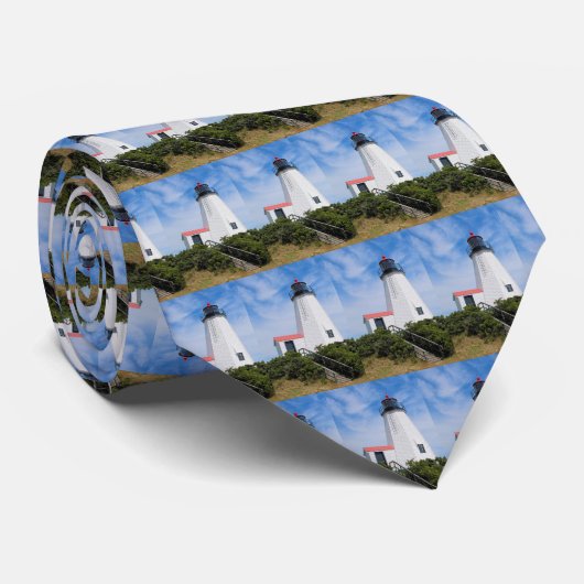 Plymouth Lighthouse, Massachusetts Mannen Stropdas (Opgerold)