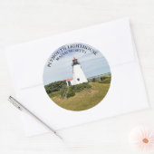 Plymouth Lighthouse, Massachusetts Ronde Stickers (Envelop)