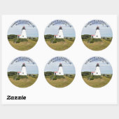 Plymouth Lighthouse, Massachusetts Ronde Stickers (Vel)