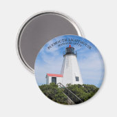 Plymouth Lighthouse, Massachusetts Round Magnet (Voorkant / Achterkant)