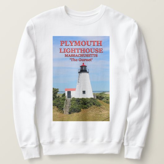 Plymouth Lighthouse , Massachusetts Sweatshirt (Design voorkant)