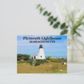Plymouth Lighthouse, "The Gurnet", MA Briefkaart (Staand voorkant)