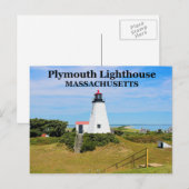 Plymouth Lighthouse, "The Gurnet", MA Briefkaart (Voorkant / Achterkant)