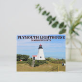 Plymouth Lighthouse, "The Gurnet", MA Briefkaart (Staand voorkant)
