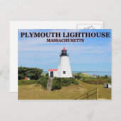 Plymouth Lighthouse, "The Gurnet", MA Briefkaart (Voorkant / Achterkant)