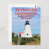 Plymouth Lighthouse, "The Gurnet", MA Briefkaart (Voorkant / Achterkant)