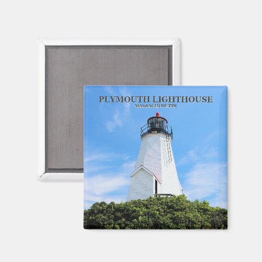 Plymouth Lighthouse, "The Gurnet", MA Magnet (Voorkant / Achterkant)