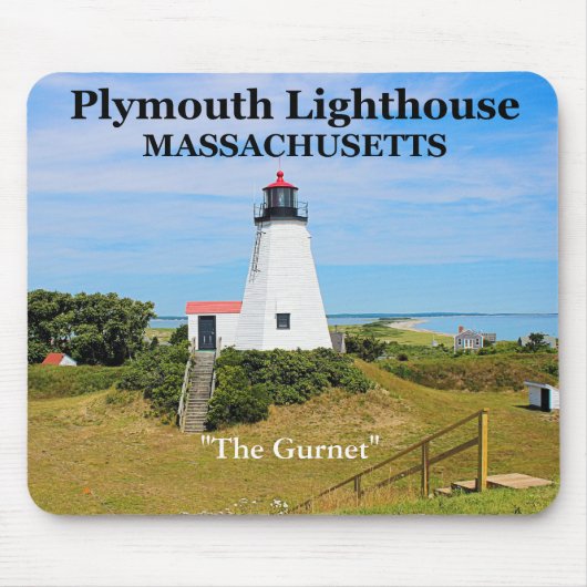 Plymouth Lighthouse, "The Gurnet", MA Mousepad Muismat (Voorkant)