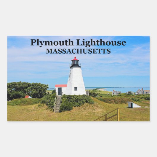Plymouth Lighthouse, "The Gurnet", MA Stickers (Voorkant)