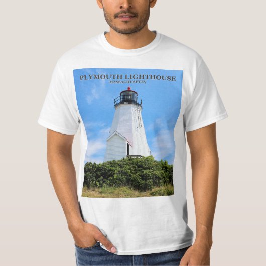 Plymouth Lighthouse, "The Gurnet", Massachusetts T-shirt (Voorkant)