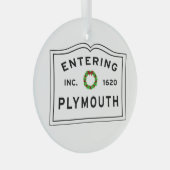 Plymouth, MA Holiday Wreater Keramisch Ornament (Voorkant Rechts)