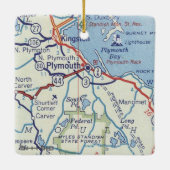 Plymouth MA Kaart Keramisch Ornament (Achterkant)