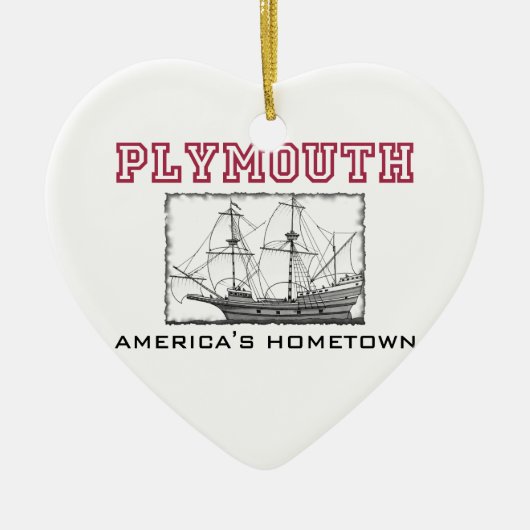 Plymouth, MA Keramisch Ornament (Voorkant)