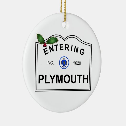 Plymouth MA Keramisch Ornament (Rechts)