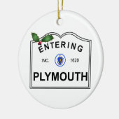 Plymouth MA Keramisch Ornament (Links)