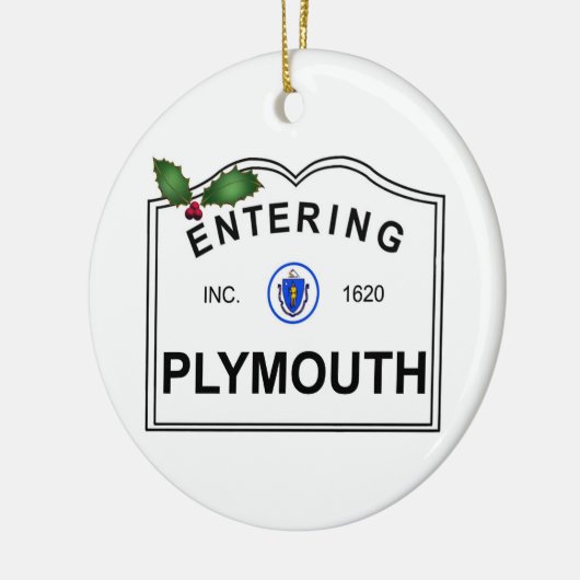 Plymouth MA Keramisch Ornament (Links)