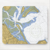 Plymouth MA Nautical Harbor Chart Mousepad Muismat (Voorkant)