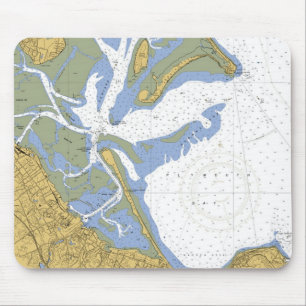 Plymouth MA Nautical Harbor Chart Mousepad Muismat