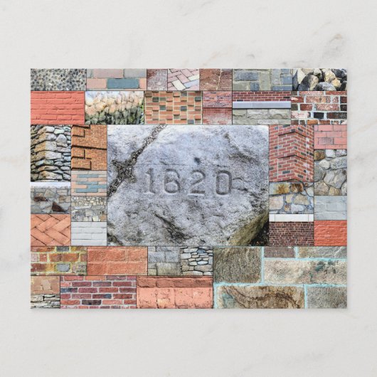 Plymouth MA Rocks en Bricks briefkaart (Voorkant)