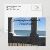 Plymouth Ma, uitzicht van Plymouth Rock Briefkaart (Voorkant / Achterkant)