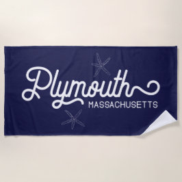 Plymouth Massachusetts Nautical Beach Towel Strandlaken