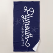 Plymouth Massachusetts Nautical Beach Towel Strandlaken (Voorkant)
