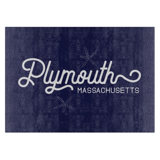 Plymouth Massachusetts Nautical Cutting Board Snijplank (Voorkant)