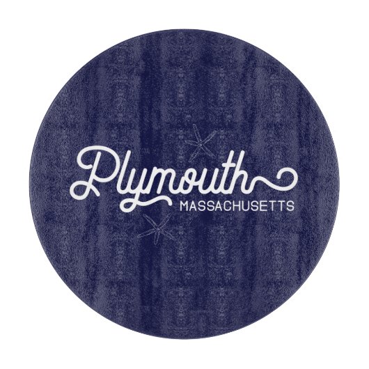 Plymouth Massachusetts Nautical Cutting Board Snijplank (Voorkant)