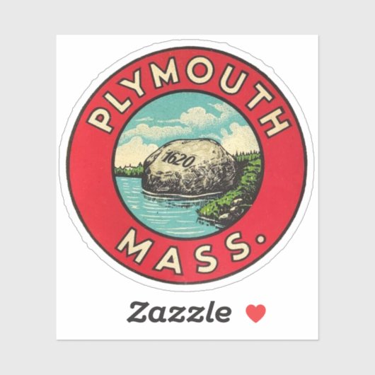 Plymouth Massachusetts - Sticker (Vel)