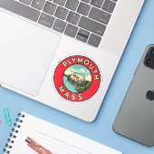 Plymouth Massachusetts - Sticker (Laptop met iPhone)