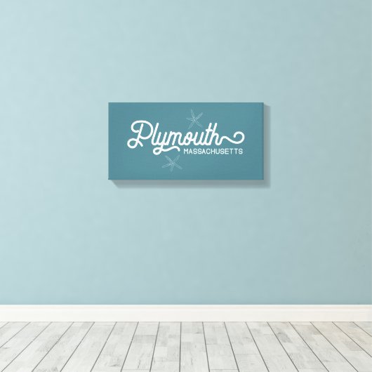 Plymouth Massachusetts Stretted Canvas Print (Insitu (Houten vloer))