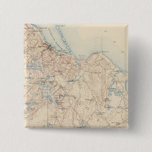 Plymouth, Massachusetts Vierkante Button 5,1 Cm (Voorkant)