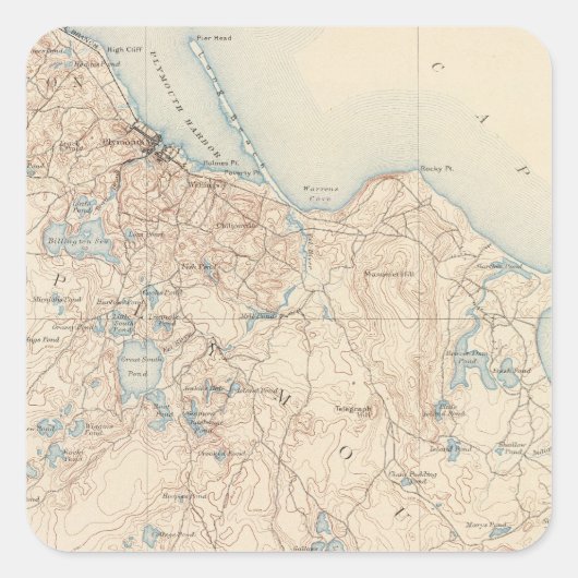 Plymouth, Massachusetts Vierkante Sticker (Voorkant)