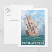 Plymouth, MassachusettsView of the Mayflower Briefkaart (Voorkant / Achterkant)